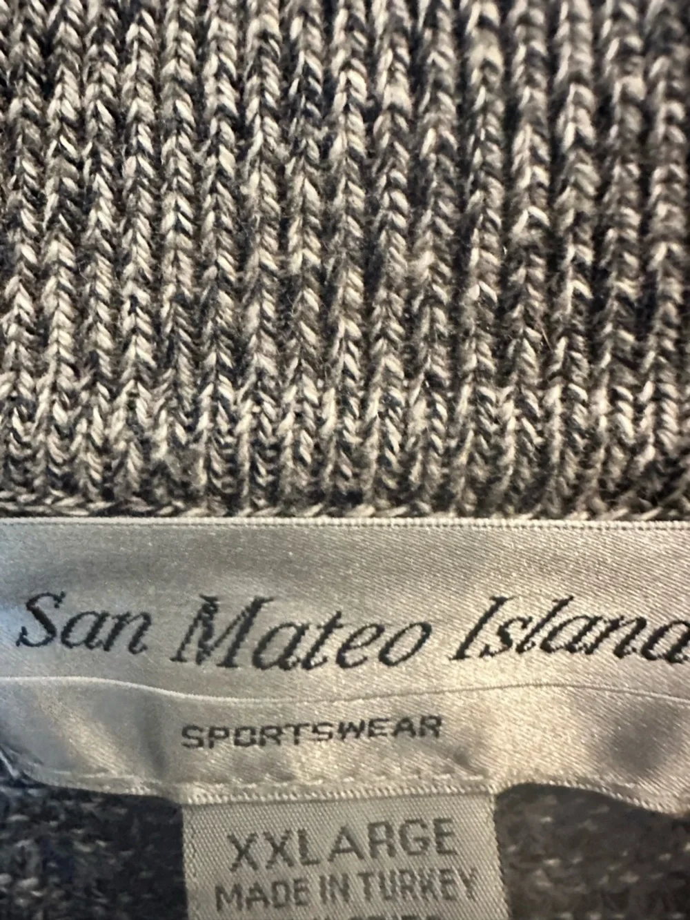 San Mateo Island Vintage‎ Mens XXL Long Sleeve Knit Polo Sweater Textured